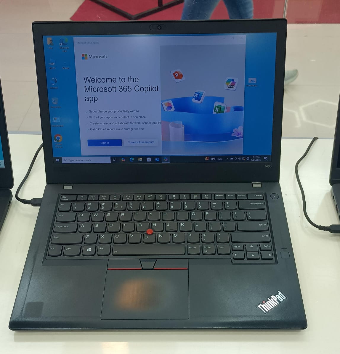 Thinkpad T480 laptop on a table